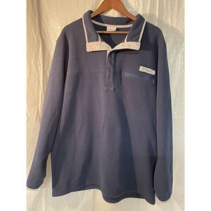 Columbia PFG Mens Fleece Pullover‎ Navy Blue Snap Neck Jacket XL 006564-ACT-2020